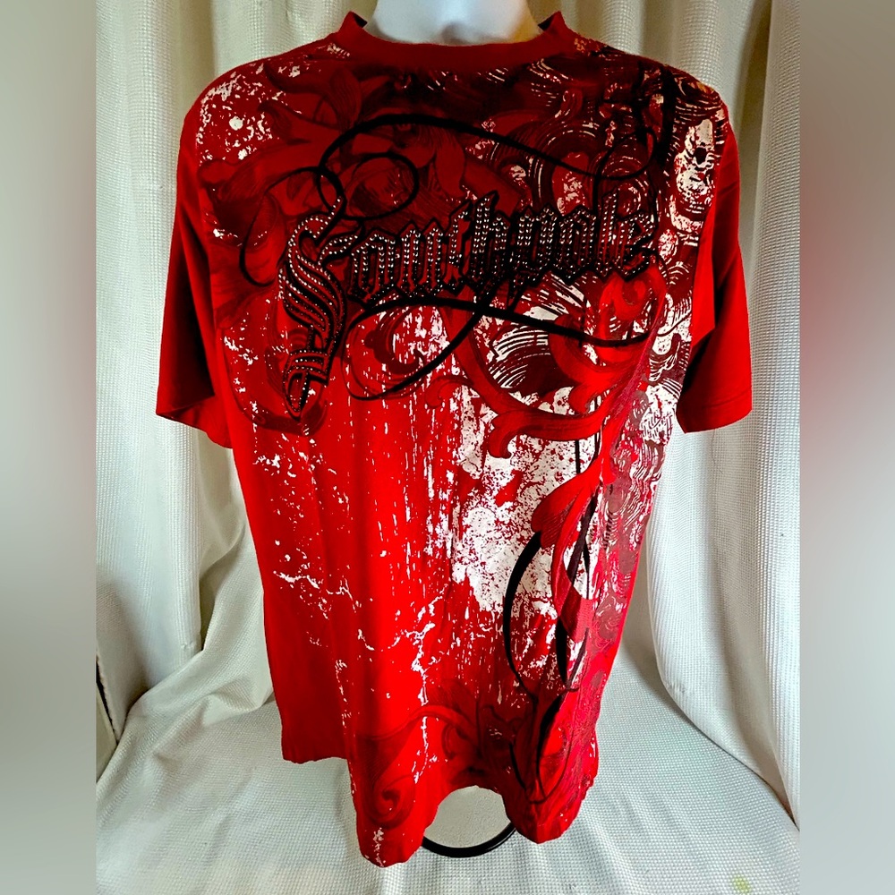 South Pole Y2K, short sleeve shirt, red and black graphics on the front ,men